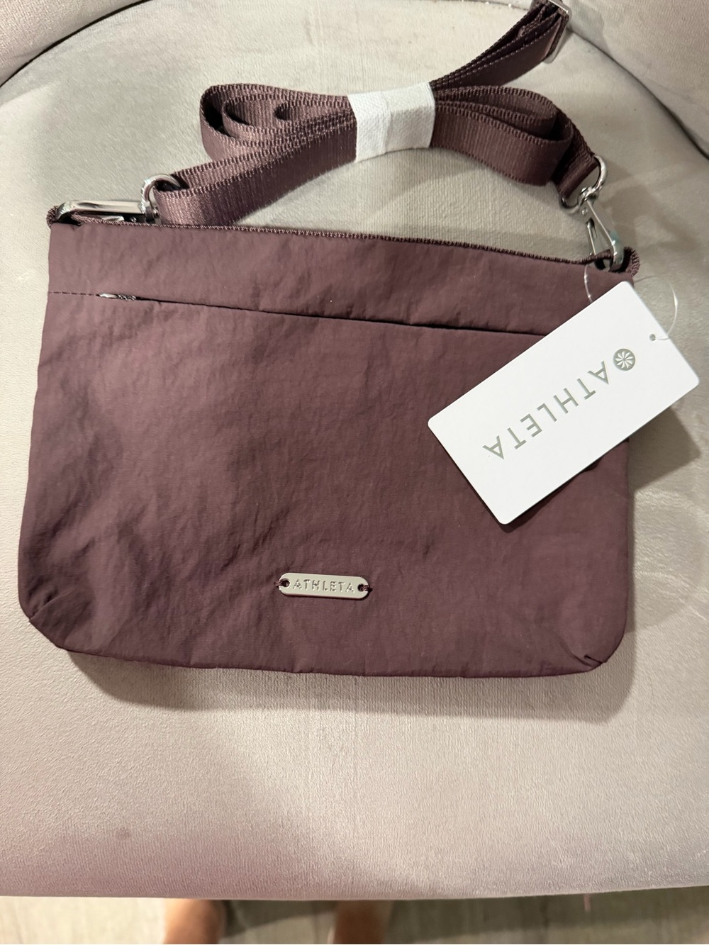 Athleta Dusty Mauve Crossbody Bag with Adjustable Strap